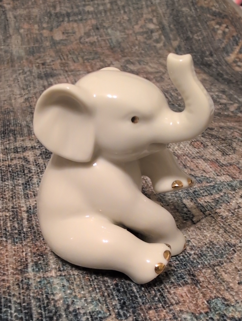 Lenox Elephant Figurine with Gold Accents